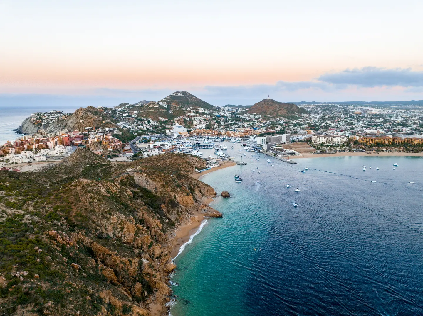 Coastal VS Inland Mexico real estate - panoramic view of a coastal city.