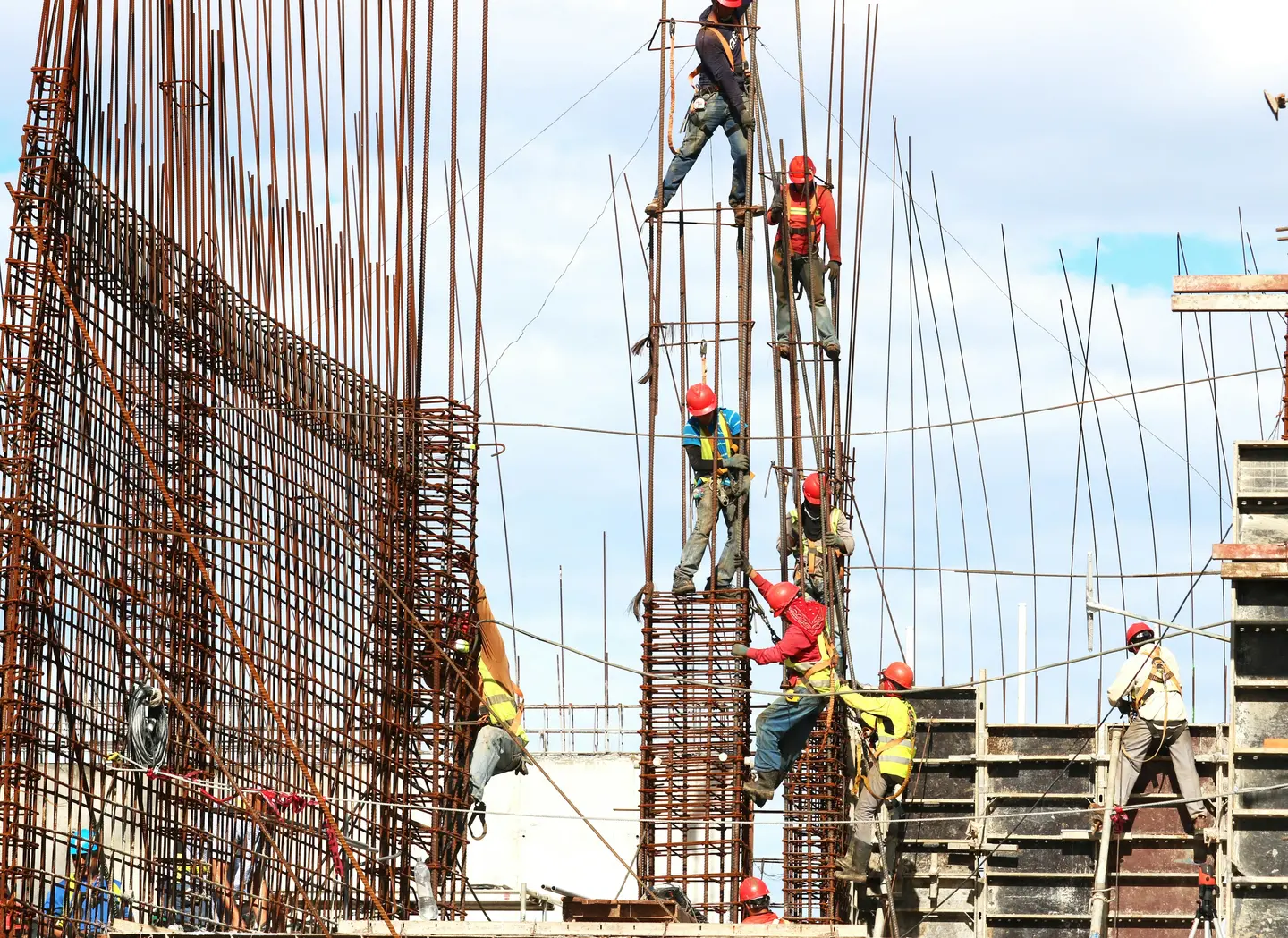 Travailleurs Mexicain sur un site de construction au Mexique